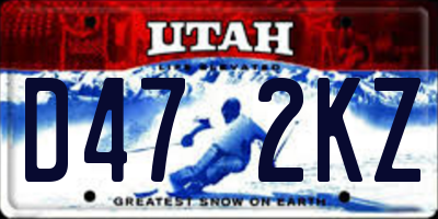 UT license plate D472KZ