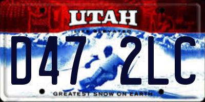UT license plate D472LC