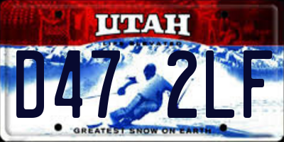 UT license plate D472LF