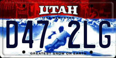 UT license plate D472LG
