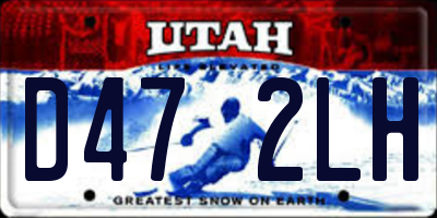 UT license plate D472LH