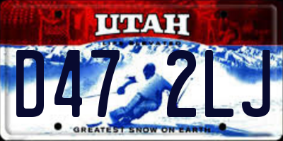 UT license plate D472LJ