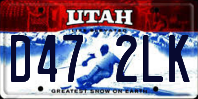 UT license plate D472LK