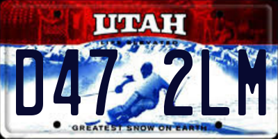UT license plate D472LM