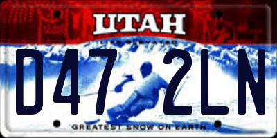 UT license plate D472LN