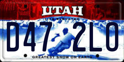 UT license plate D472LO