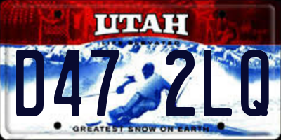 UT license plate D472LQ
