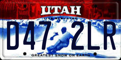 UT license plate D472LR