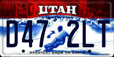 UT license plate D472LT