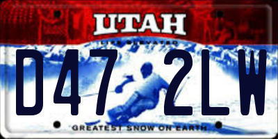 UT license plate D472LW