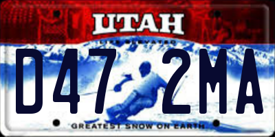 UT license plate D472MA