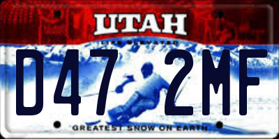 UT license plate D472MF