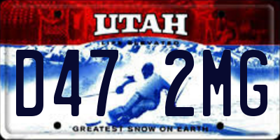 UT license plate D472MG