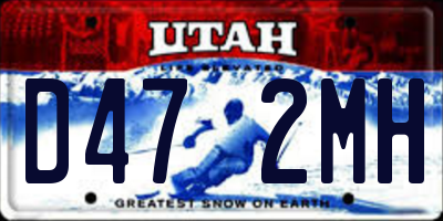 UT license plate D472MH