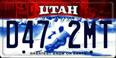 UT license plate D472MT