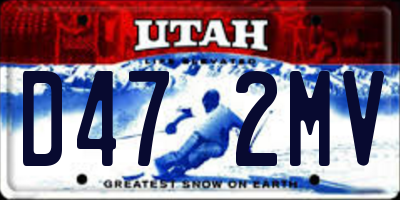 UT license plate D472MV