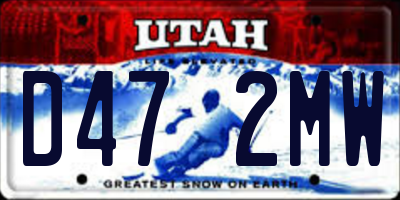 UT license plate D472MW