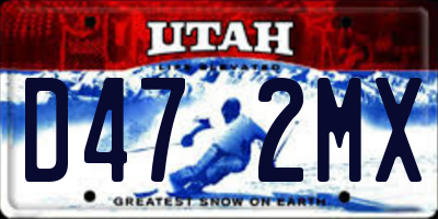 UT license plate D472MX