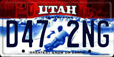 UT license plate D472NG
