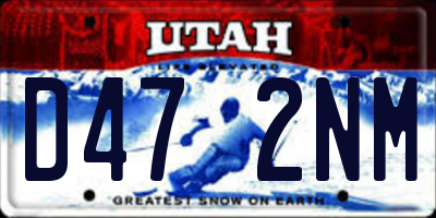UT license plate D472NM