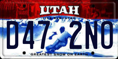 UT license plate D472NO