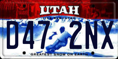 UT license plate D472NX