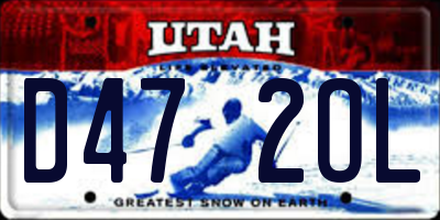 UT license plate D472OL
