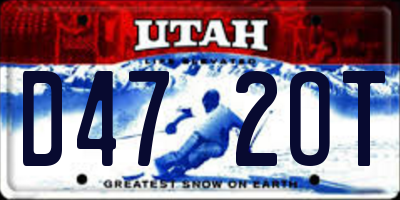 UT license plate D472OT