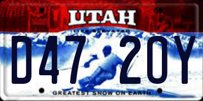 UT license plate D472OY