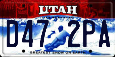 UT license plate D472PA