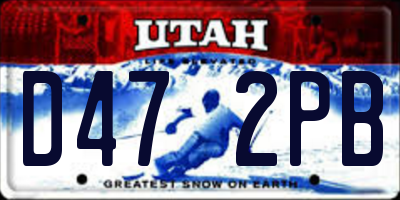 UT license plate D472PB