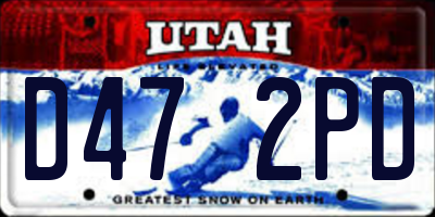 UT license plate D472PD