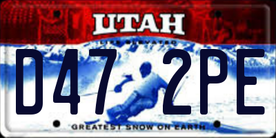 UT license plate D472PE