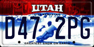UT license plate D472PG