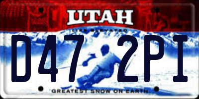 UT license plate D472PI