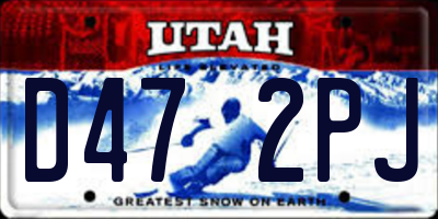 UT license plate D472PJ