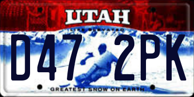 UT license plate D472PK