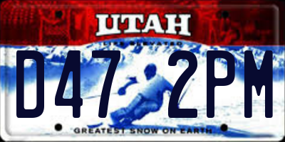 UT license plate D472PM