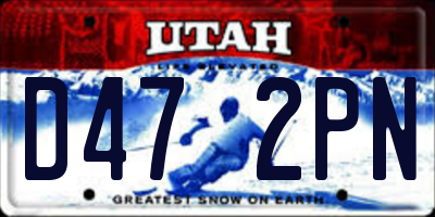 UT license plate D472PN