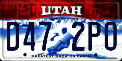 UT license plate D472PO