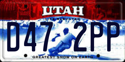 UT license plate D472PP