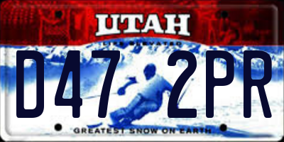 UT license plate D472PR
