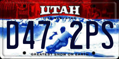UT license plate D472PS