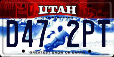 UT license plate D472PT