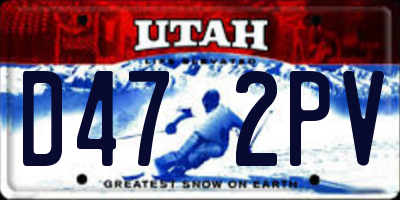 UT license plate D472PV