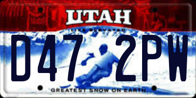 UT license plate D472PW
