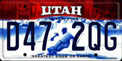 UT license plate D472QG
