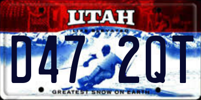 UT license plate D472QT