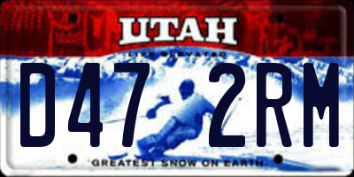 UT license plate D472RM