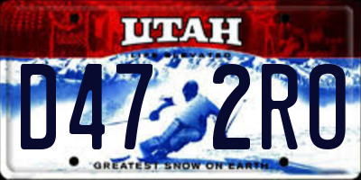 UT license plate D472RO